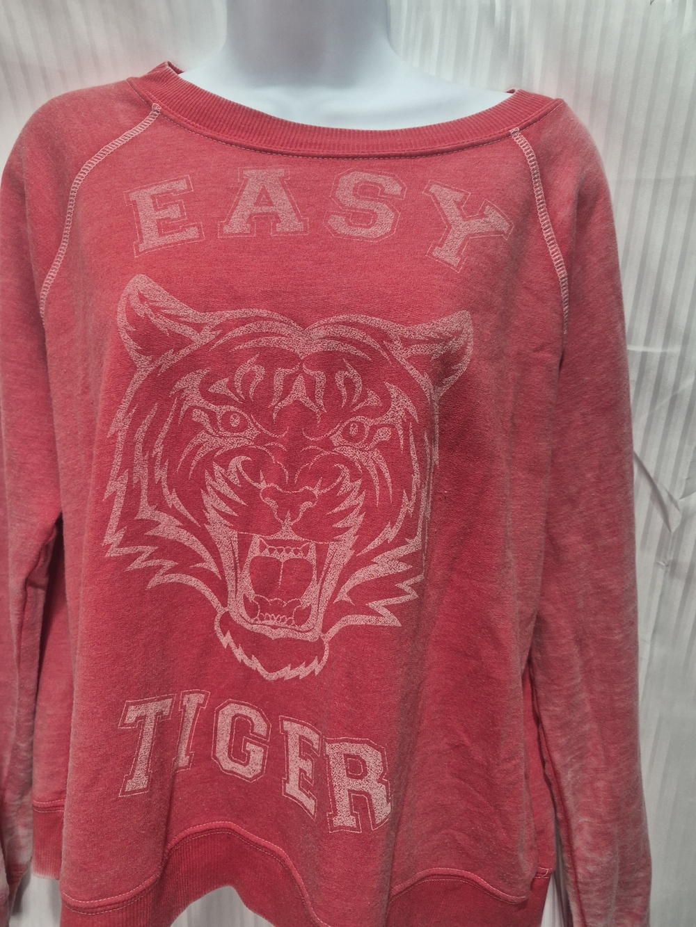 Recycled Karma Red Tiger Graphic Super Comfort Sweater Sweatshirt Oversized XS